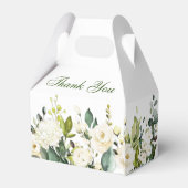 Elegant Eucalyptus White Roses Vrijgezellenfeest Bedankdoosjes (Voorkant Zijde)