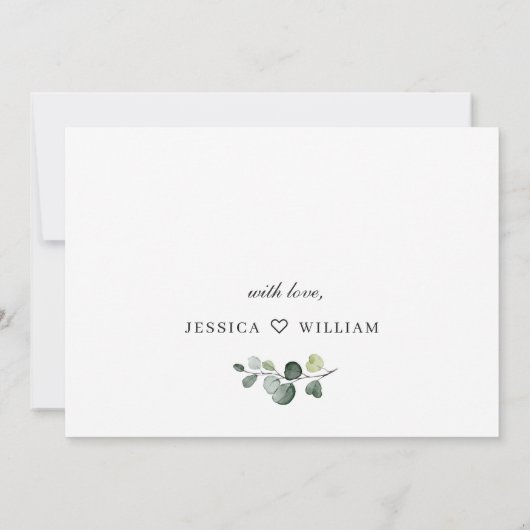 Elegant Eucalyptus White Roses Vrijgezellenfeest Kaart (Achterkant)