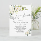 Elegant Eucalyptus White Roses Vrijgezellenfeest Kaart (Staand voorkant)