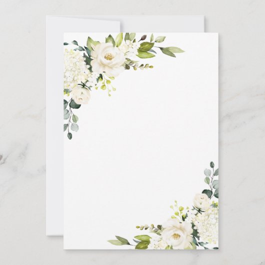 Elegant Eucalyptus White Roses Vrijgezellenfeest Kaart (Achterkant)