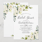 Elegant Eucalyptus White Roses Vrijgezellenfeest Kaart (Voorkant / Achterkant)