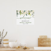 Elegant Eucalyptus White Roses VRIJGEZELLENFEEST Poster (Keuken)