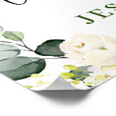 Elegant Eucalyptus White Roses VRIJGEZELLENFEEST Poster (Hoek)