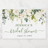 Elegant Eucalyptus White Roses Vrijgezellenfeest Sparkling Wijnetiket (Enkel label)