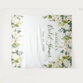 Elegant Eucalyptus White Roses Vrijgezellenfeest T Wandkleed (Voorkant (horizontaal))