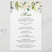 Elegant Eucalyptus White Roses Weddenrenmenu (Voorkant)