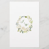 Elegant Eucalyptus White Roses Weddenrenmenu (Achterkant)