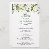 Elegant Eucalyptus White Roses Weddenrenmenu (Voorkant / Achterkant)