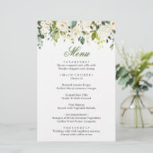Elegant Eucalyptus White Roses Weddenrenmenu (Staand voorkant)