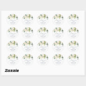 Elegant Eucalyptus White Roses Weddenschap Bedankt Ronde Sticker (Vel)