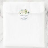 Elegant Eucalyptus White Roses Weddenschap Bedankt Ronde Sticker (Tas)