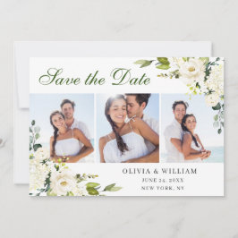 Elegant Eucalyptus White Roses Wedding 3 FOTO Save The Date