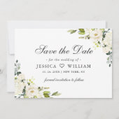Elegant Eucalyptus White Roses Wedding 3 FOTO Save The Date (Achterkant)