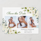 Elegant Eucalyptus White Roses Wedding 3 FOTO Save The Date (Voorkant / Achterkant)