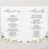 Elegant Eucalyptus White Roses Wedding Programme (Achterkant)