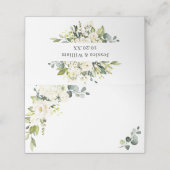 Elegant Eucalyptus White Roses Weduwgoedkaart Plaatskaartje (Buitenkant ongevouwen)
