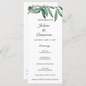 Elegant Eucalyptus White Wedding Programme (Voorkant / Achterkant)
