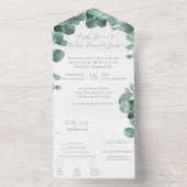 Elegant Eucalyptus wiet in één keer All In One Uitnodiging (Binnen)