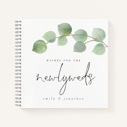 Elegant Eucalyptus wil Passen getrouwd gastboek Notitieboek (Voorkant)