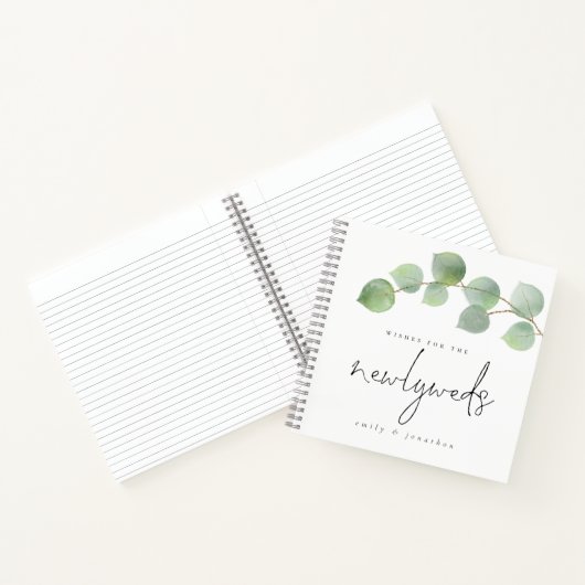 Elegant Eucalyptus wil Passen getrouwd gastboek Notitieboek (Binnen)