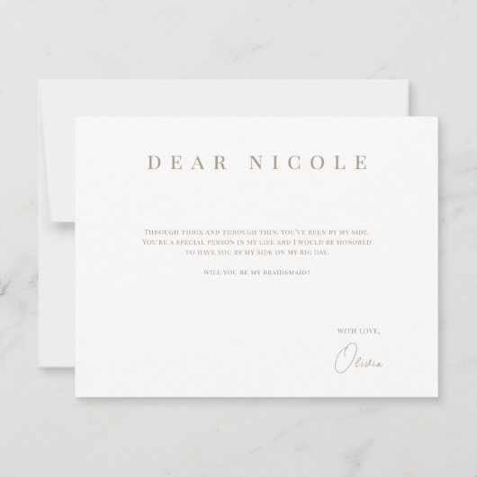 Elegant Eucalyptus wit bruidsmeisje voorstel Kaart (Achterkant)