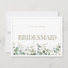 Elegant Eucalyptus wit bruidsmeisje voorstel Kaart