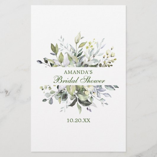 Elegant Eucalyptus Word Search Vrijgezellenfeest (Achterkant)