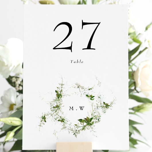 Elegant Eucalyptus Wreath Elegant Monogram Weddens Kaart