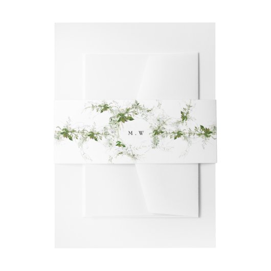 Elegant Eucalyptus Wreath Monogram Weddenschap Uitnodigingen Wikkel (Voorkant Voorbeeld)