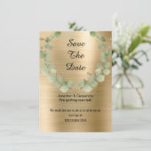 ELEGANT EUCALYPTUS WREATH SAGE GOLD BEWAART DE DAT (Staand voorkant)