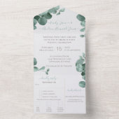 Elegant Eucalyptus Wreath Wedding All In One Uitnodiging (Binnen)