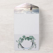 Elegant Eucalyptus Wreath Wedding All In One Uitnodiging (Buitenkant)