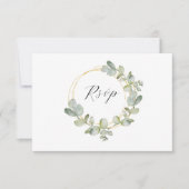 Elegant Eucalyptus Wreath Wedding RSVP Kaartje (Voorkant)