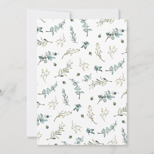 Elegant Eucalyptus Wreatmonogram Vrijgezellenfeest Kaart (Achterkant)