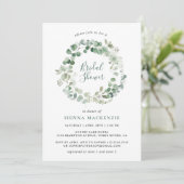 Elegant Eucalyptus Wreator Bridal Shower Invitatio Kaart (Staand voorkant)