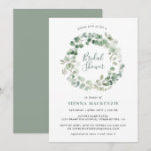 Elegant Eucalyptus Wreator Bridal Shower Invitatio Kaart (Voorkant / Achterkant)
