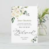 Elegant Eucalyptus zal je mijn Bridesmaid zijn Kaart (Staand voorkant)