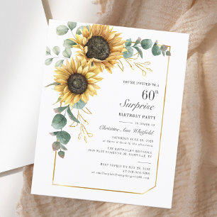 Elegant Eucalyptus Zonnebloem Script 60ste verjaar