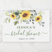 Elegant Eucalyptus zonnebloemen Rustisch Vrijgezel Sparkling Wijnetiket (Enkel label)