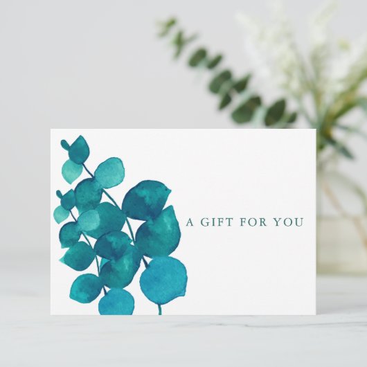 Elegant Eucalyptusbladeren Cadeaubewijs (Staand voorkant)