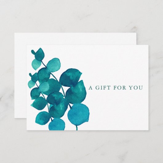 Elegant Eucalyptusbladeren Cadeaubewijs (Voorkant / Achterkant)