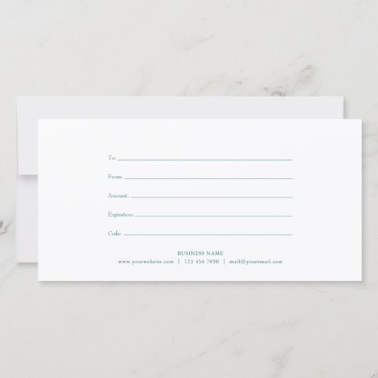 Elegant Eucalyptusbladeren Cadeaubewijs (Achterkant)