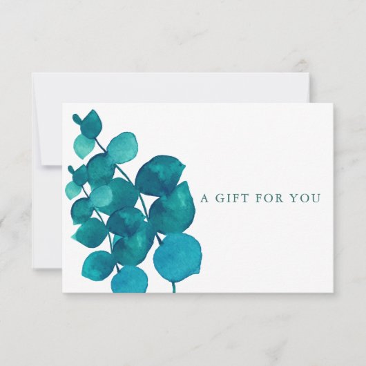 Elegant Eucalyptusbladeren Cadeaubon (Voorkant)