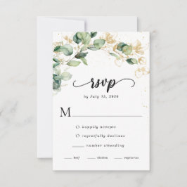 Elegant Eucalyptusbladeren Trouwen RSVP Kaartje