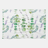 Elegant Eucalyptuspatroon waterverf Theedoek (Horizontaal)