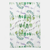 Elegant Eucalyptuspatroon waterverf Theedoek (Verticaal)