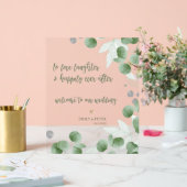 Elegant eucalyptusschrift Welkom op onze bruiloft Acryl Bord (Huwelijk)