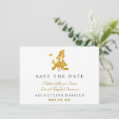 Elegant Europe Map Destination Gold Wedding Save The Date (Staand voorkant)