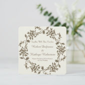 Elegant European Floral Wedding Invitation Kaart (Staand voorkant)