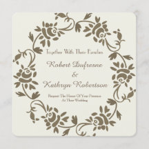 Elegant European Floral Wedding Invitation